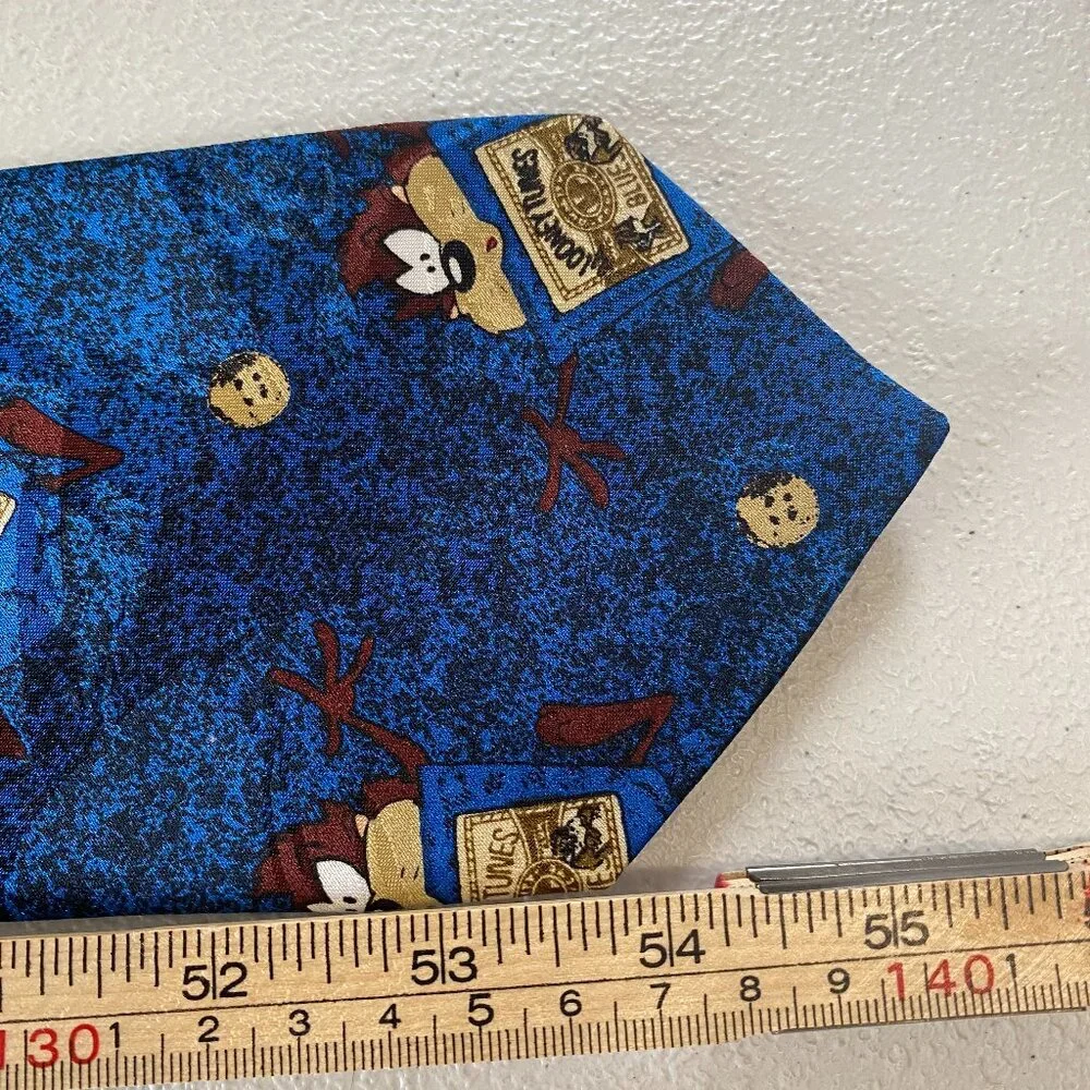 Vintage Looney‎ Tunes Mania Nostalgia Devil Taz Stamp Necktie Tie Mens 57